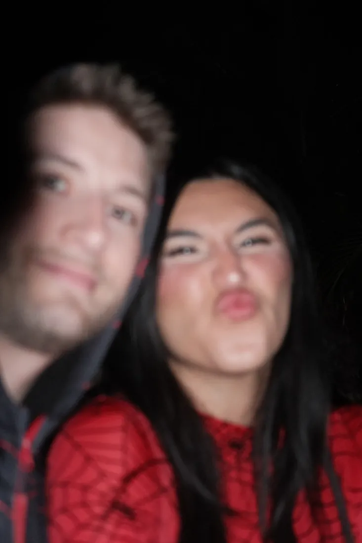 Cameron and Michelle taking a Halloween selfie